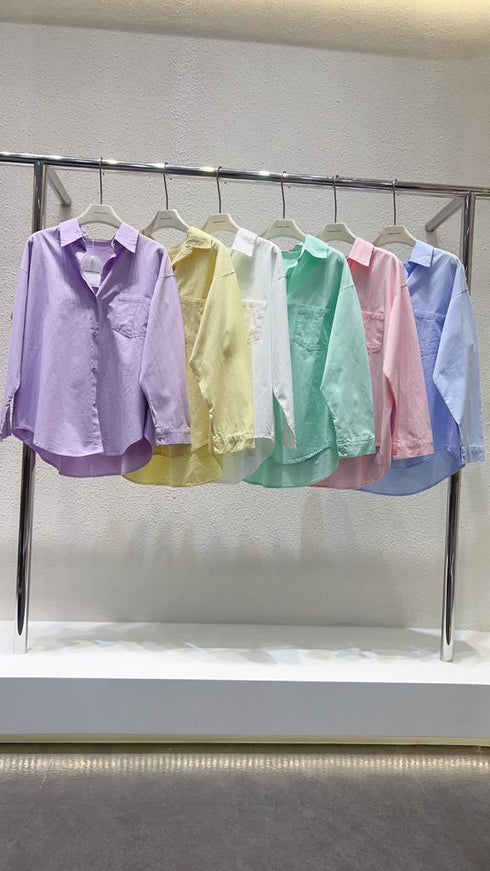 WANWAN Collar Down Long Sleeves Shirts